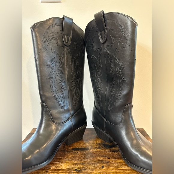 Madden Girl Women’s Redford Black Cowboy Boots NWT Size 6 - Picture 3 of 7